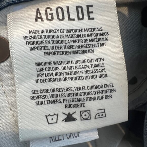 AGOLDE Riley High Rise Cropped Straight Jeans in Frequency Size 28 - Picture 8 of 9